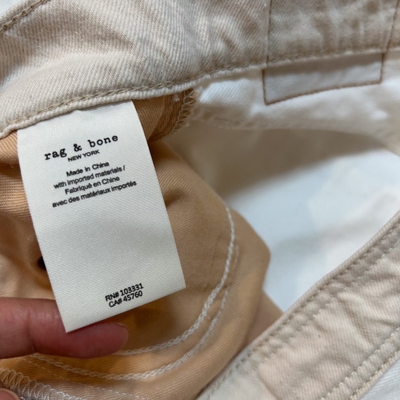 RAG & BONE Two Tone Ultra Wide Leg Jeans high-rise ECRU white/cream - sz 31 - Picture 11 of 16